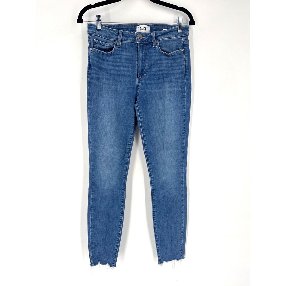 PAIGE Hoxton Ankle Jeans Womens Size‎ 29  Raw Hem Blue Denim